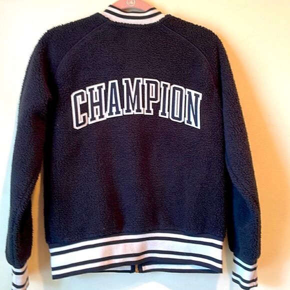 Champion Black Bomber SherpaTeddy Jacket Women's Size S - Picture 2 of 7